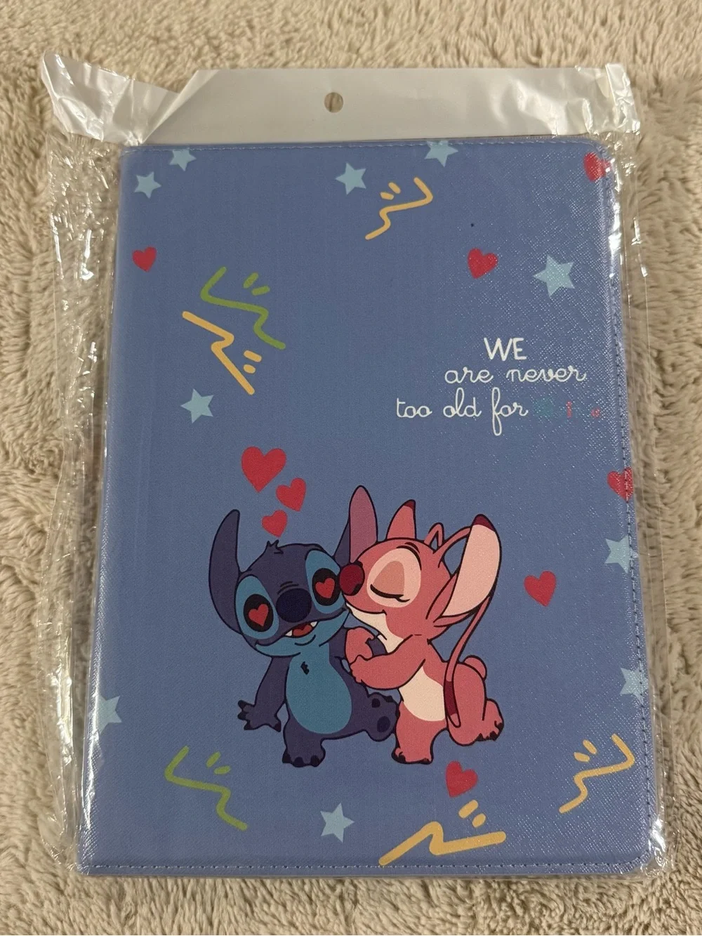 Blue Cartoon Stitch & Angel Tablet Cover - Cute Protective Case
